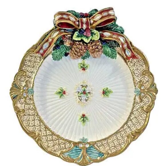 Fitz & Floyd Florentine Christmas Canape Plate - Picture 1 of 1